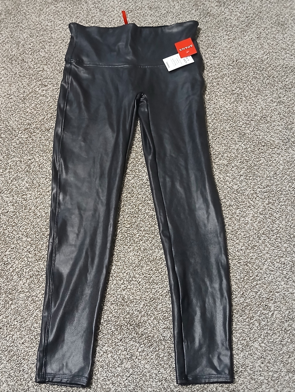 SPANX‎ Black Faux Leather High-Waist Leggings